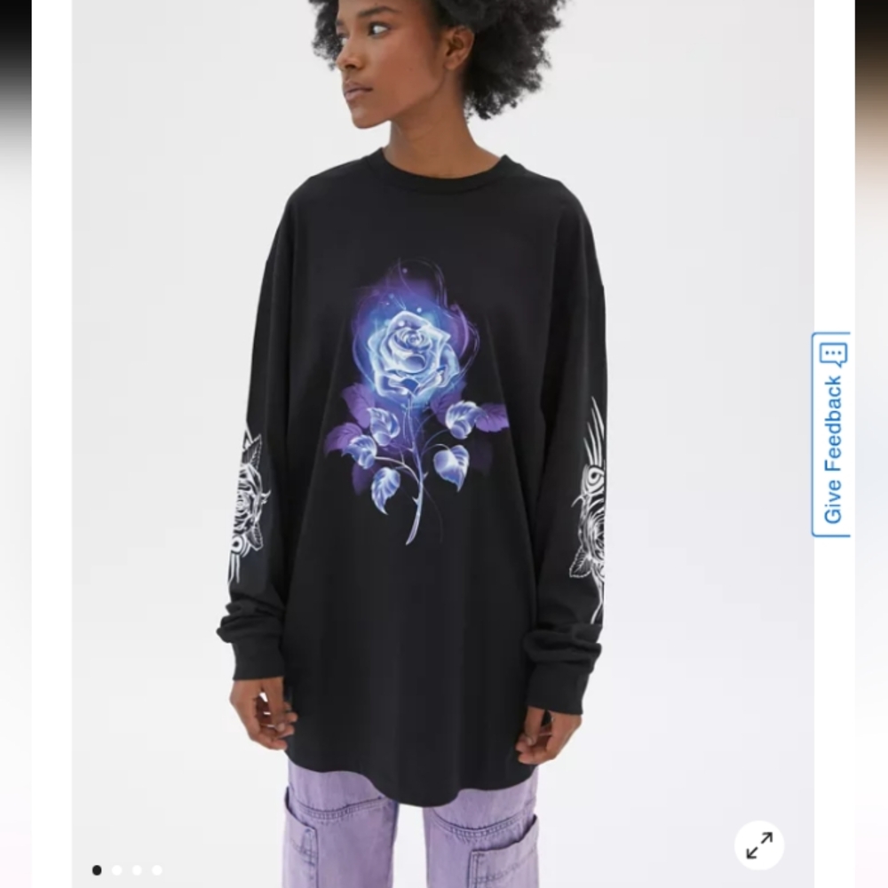 NGOrder Tee Dress With Tribal Rose Whimsigoth Grunge Witchy